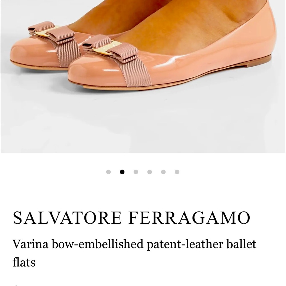 Ferragamo flats goldfish tan with bow